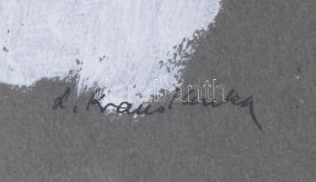 Litteczky-Krausz Ilona (1900-1975): Litteczky-Krausz Ilona édesanyjának portréja. Linómetszet, vegye...