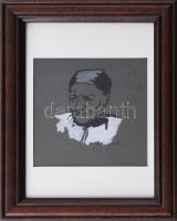 Litteczky-Krausz Ilona (1900-1975): Litteczky-Krausz Ilona édesanyjának portréja. Linómetszet, vegye...