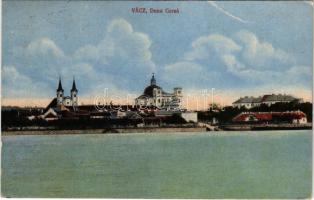 1922 Vác, Duna korzó, Székesegyház, Piarista templom. Spitz Gizella kiadása (gyűrődés / crease)