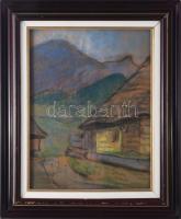 Sztelek jelzéssel: Nagybánya környéki táj (Gutin). Pasztell, papír. Üvegezett fakeretben. 33x23,5 cm