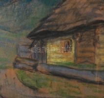 Sztelek jelzéssel: Nagybánya környéki táj (Gutin). Pasztell, papír. Üvegezett fakeretben. 33x23,5 cm