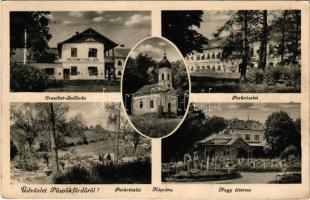 1943 Püspökfürdő, Szentlászlófürdő, Baile 1 Mai (Nagyvárad, Oradea); Erzsébet szálloda, kápolna, park, nagy étterem (EK)