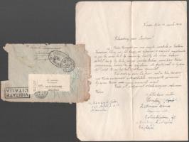 cca 1910-1920 Podhradszky György (1889-1972) újságíró, muzeológus, a Slovenské noviny főszerkesztőjenek levelezése 9 db neki írt levél és egy misekönyv lap