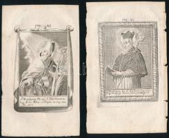 ca 1798 Gaudentius S. Adalbert püspököt ábrázoló rézmetszetű szentkép 10x16 cm