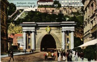 1940 Budapest I. Vár alagút, Takarékpénztár, automobil