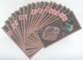 1945. 1000P (18db 17xklf sorozatszámmal) "F 172 - F 625" ebből 16db "MNB" bélyeggel T:F közte szép papír Adamo P22e