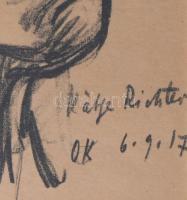 Oskar Kokoschka (1886-1980): Kätje Richter portréja. Litográfia, papír. Jelzett a litográfián. Üvege...