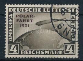 Deutsches Reich 1931 Zeppelin Polarfahrt 4M Mi 458 (Mi EUR 900.-) (kivasalt törés / ironed fold)