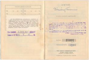 1946. "Pesti Magyar Kereskedelmi Bank" takarék betétkönyve, részben kitöltve