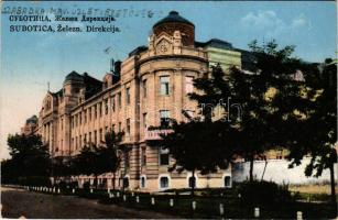 1941 Szabadka, Subotica; Zelezn. Direkcija / Vasúti igazgatóság / railway directorate + "1941 Szabadka visszatért" So. Stpl (kis szakadás / small tear)