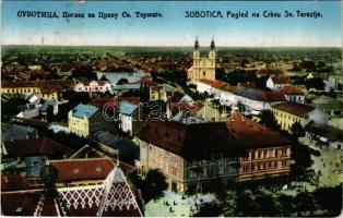 1931 Szabadka, Subotica; Pogled na Crkvu Sv. Terezije / látkép, templom (Rb)
