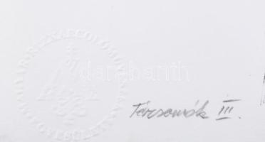 Kiss Zoltán (1965-): Tércsomók III., 2001. Litográfia, papír, jelzett, számozott: 2/13, 31x41 cm