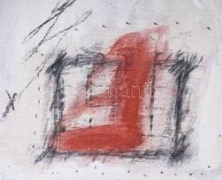 Gamenczy Margit (1937-2009): Cím nélkül, 1983. Vegyes technika, papír, jelzett, 50x39,5 cm