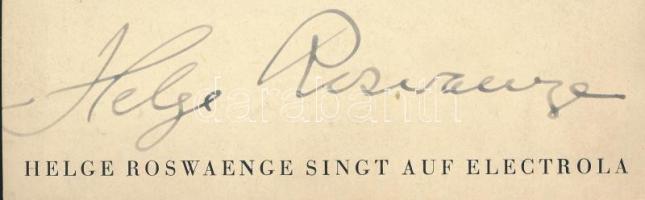 Helge Rosvaenge (1897-1972) dán származású, Németországban és Ausztriában működött operaénekes (tenor) autográf aláírása őt ábrázoló kártyán, 17x11 cm / Autograph signed card of Helge Rosvaenge (1897-1972) Danish-born operatic tenor