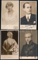 4 db magyar operaénekesek által dedikált fotólap: M. Medek Anna (1885-1960), Laurisin Lajos (1897-1977), Nagy Margit (1893-1941), Mally Győző