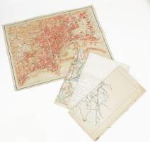 3 db olasz térkép: Siena megye, Nápoly, Colle di Val d'Elsa. Vegyes állapotban, 36x47,5 cm és 64x71 cm között