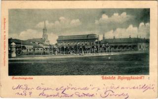 1900 Nyíregyháza, Széchenyi tér, Széchenyi szálloda. Hoffmann B. Béla kiadása (Rb)