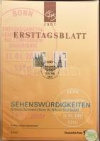 NSZK 2001 50 db Ersttagsblatt, közepes gyűrűs mappában tokkal
