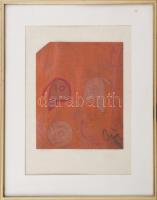 Bálint Endre (1915-1986): Két alak (cím nélkül). Pasztell, cédrus szivaros doboz tető. Jelzett. Prov...