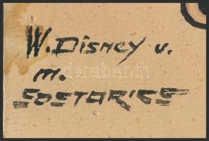 Sostarics Lajos (1896-1968), Walt Disney után: Farkas. Vegyes technika, papír, jelzett, kartonra rag...