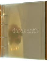 "Olympische Spiele" barna, plüssborítású, négygyűrűs album, 30db osztás nélküli berakólapp...