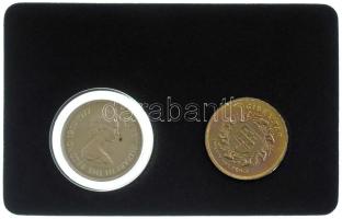 Gibraltár 1977. 25p (2xklf) Ag és Cu-Ni "II. Erzsébet / Ezüst jubileum" egyik kapszulában, német nyelvű tájékoztatóval T:PP,BU kis patina Gibraltar 1977. 25 pence (2xdiff) Ag and Cu-Ni "Elizabeth II / Silver Jubilee" one in capsule, with certificate in German C:PP,BU small patina Krause KM#10, #10a