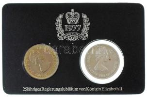 Gibraltár 1977. 25p (2xklf) Ag és Cu-Ni "II. Erzsébet / Ezüst jubileum" egyik kapszulában,...