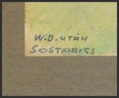 Sostarics Lajos (1896-1968): Walt Disney után: A három kismalac, vegyes technika, papír, jelzett, sz...