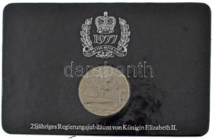 Nyugat-Szamoa 1977. 1T Cu-Ni "II. Erzsébet / Ezüst jubileum" német nyelvű tájékoztatóval T:BU Western Samoa 1977. 1 Tala Cu-Ni "Elizabeth II / Silver Jubilee" with certificate in German C:BU Krause KM#24a