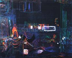 Haász Ágnes (1951-): Metszet, 2000. Szitanyomat, papír. Jelzett. Művészpéldány E.A. III/V számozással. Hátoldalán a művész címkéjével. 34,5x44,5 cm