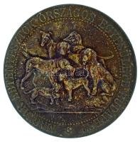 1920 k. "Magyar Ebtenyésztők Országos Egyesülete" kétoldalas, ezüstözött bronz díjérem "Arkanzas Sterk" gyártói tokban (37mm) T:AU ezüstözés lekopott