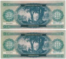 2023. "Darabanth Aukciósház" 2000Ft értékű, kuponja (2x) sorszámkövető "00138-00139&q...