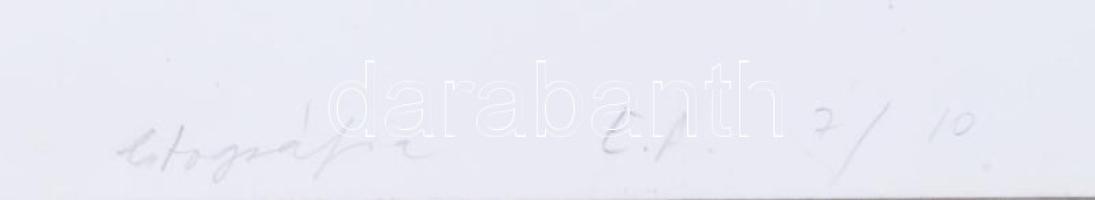 Kőszeghy Csilla (1977-): Kilenc lyuk (cím nélkül), 2002. Litográfia, papír, jelzett, művészpéldány E...