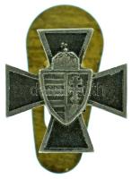 1940. "Nemzetvédelmi Kereszt" bronz miniatűr gomblyukjelvénye (15x15mm) T:AU Hungary 1940. "National Defense Cross" bronze miniature buttonhole badge (15x15mm) C:AU