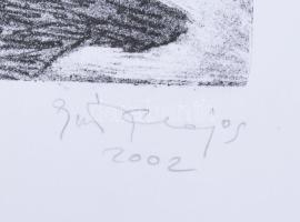 Eszik Alajos (1953-): Nyáréji séta, 2002. Litográfia, papír. Jelzett. Számozott (4/13). 38×31 cm