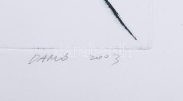 Damó István (1951-): Kilépés előtt, 2003. Hidegtű, papír, jelzett, művészpéldány EA II/V számozással...