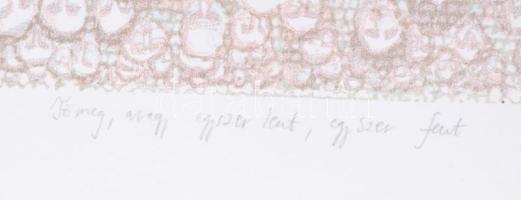 Bitó Ildikó (1966-): Tömeg, avagy egyszer lent, egyszer fent, 2004. Litográfia, papír, jelzett, művé...