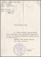 1990 Marosi Izidor (1916-2003) váci püspök saját kezűleg aláírt köszönő levele, fejléces papíron, pü...