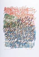 Magén István (1950-): Levél anyámnak. Szitanyomat, litográfia, papír, jelzett, számozott 17/50. 50x39 cm