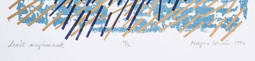 Magén István (1950-): Levél anyámnak. Szitanyomat, litográfia, papír, jelzett, számozott 17/50. 50x3...