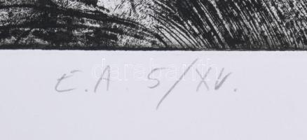 Kőszeghy Csilla (1977-): Belül, 2001. Cinkkarc, papír, jelzett, művészpéldány E.A. 5/XV. számozással...