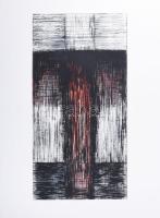 Magyar Krisztina (1968-): "Stations" - Állomások, 2002. Hidegtű, papír, jelzett. 59x29 cm