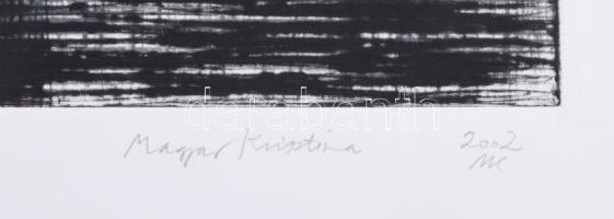 Magyar Krisztina (1968-): "Stations" - Állomások, 2002. Hidegtű, papír, jelzett. 59x29 cm