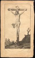 ca 1850 rézmetszetű szentkép 12x21 cm