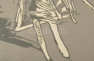 Szüts Miklós (1945-2024): A hetvenes évek IX. (Eltűnt barátaim), 1977. Szitanyomat, papír, jelzett. ...