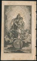 XVIII. sz. rézmetszetű szentkép 9x15 cm