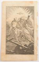 XVIII. sz. Szentháromság rézmetszetű szentkép Czetter Sámuel (1765-1829 k.): 9x15 cm