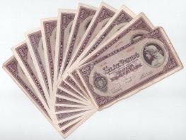 1945. 100P (10x) mind különféle sorozatszámmal "E 008 - E 352" között T:XF-VG Adamo P18