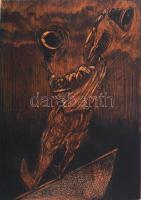 Eszik Alajos (1953-): Vadromantikus bagatellek III., 2000. Rézkarc, aquatinta, papír. Jelzett. Számozott (II/XV). Hátoldalán a művész bélyegzőjével és kisebb felületi sérüléssel. 32×23 cm.