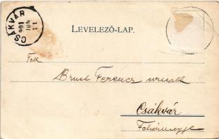 1901 Piliscsaba, A helység látképe, Plébánia templom. Károlyi György 102. sz. Art Nouveau, floral (R...